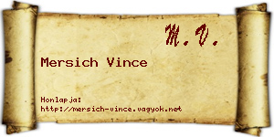 Mersich Vince névjegykártya